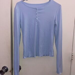 Light Blue Long Sleeve Blouse